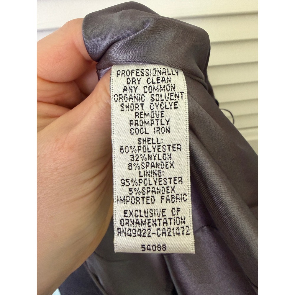 Jessica McClintock Metallic One Shoulder Dress Mini VTG Y2K Silver Gray Womens 4 - Picture 8 of 8